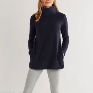 Dudley Stephens Fleece Cobble Hill Turtleneck navy size medium